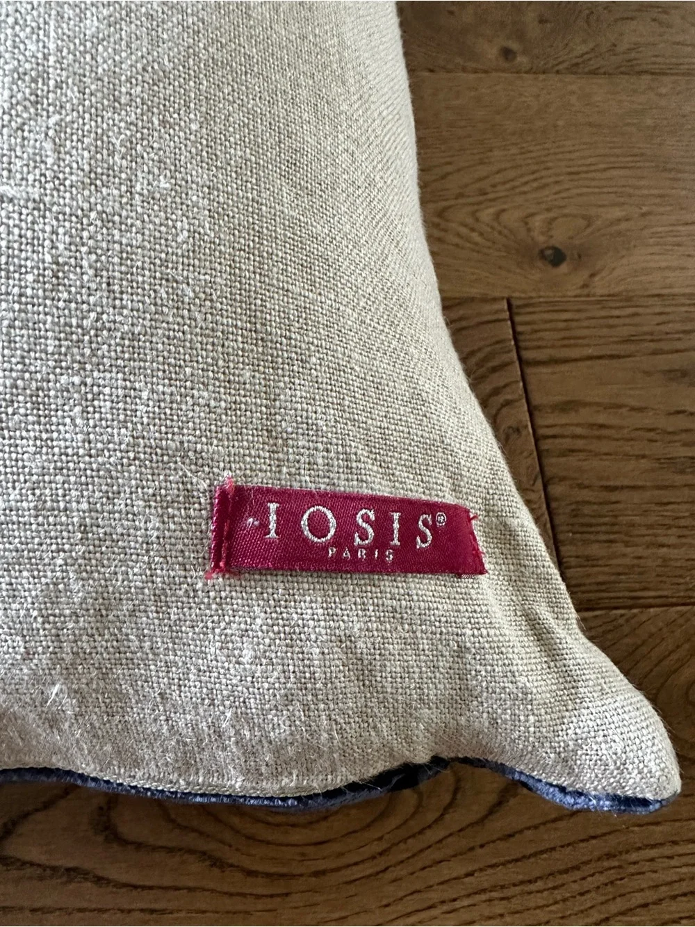 Iosis Paris Luxury Velvet Pillow Blue White Colorblock 24”x24”
